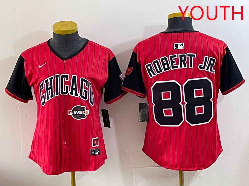 Youth 2025 Chicago White Sox #88 Robert jr Red Joint Name Nike MLB Jersey style 27->youth mlb jersey->Youth Jersey